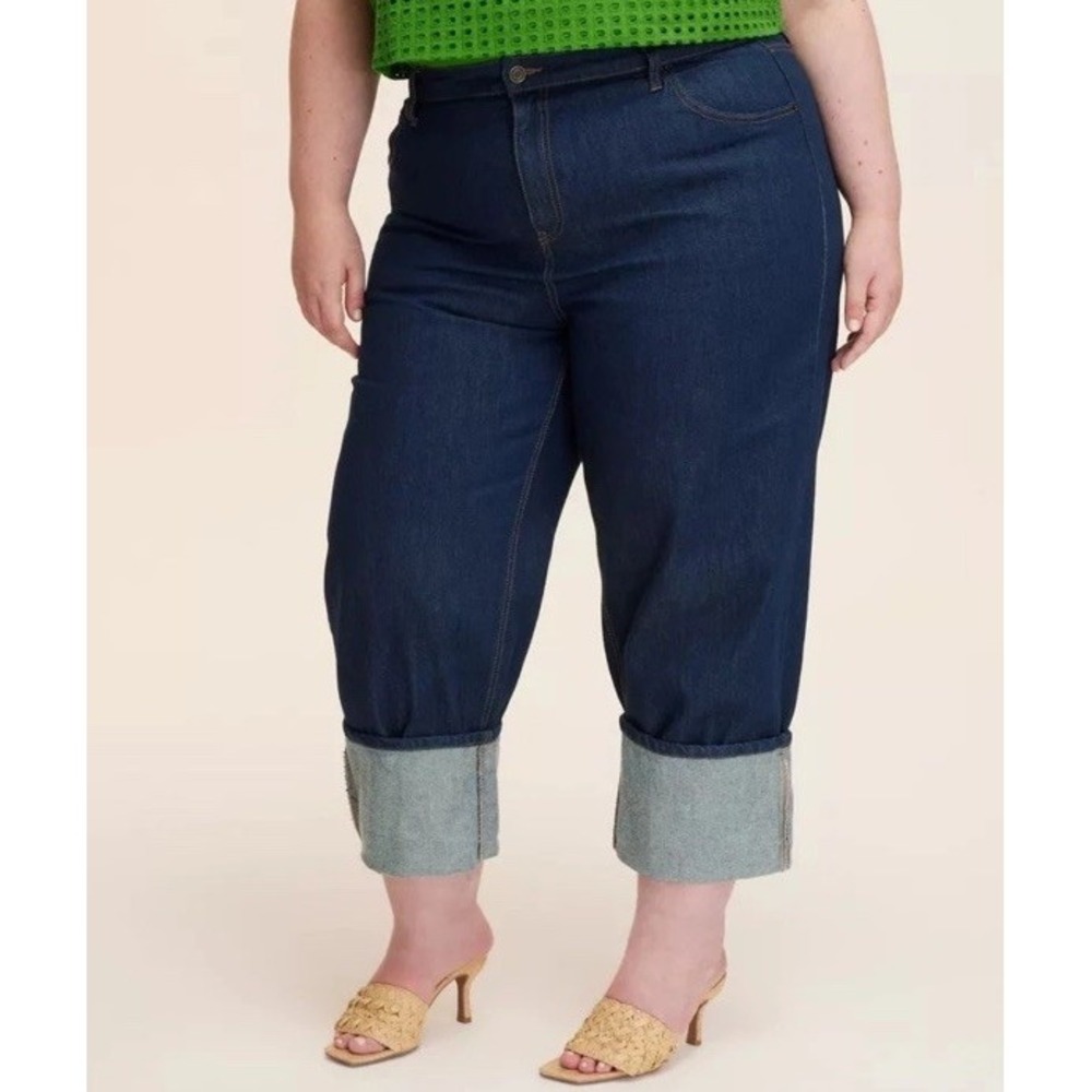 Women's 28 High-Rise Straight Leg Wide Cuff Jeans‎ - kate spade New York